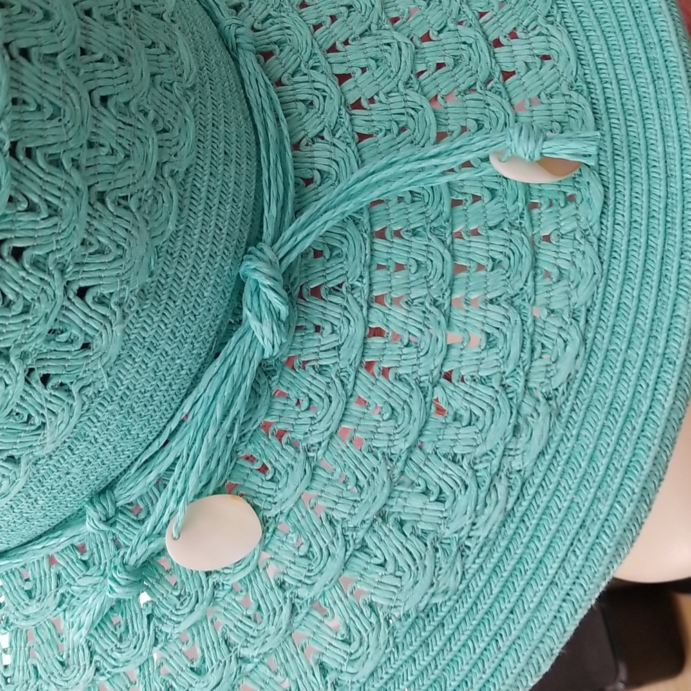 Ladies Aqua Sun Hat C.C Exclusive - Picture 9 of 12